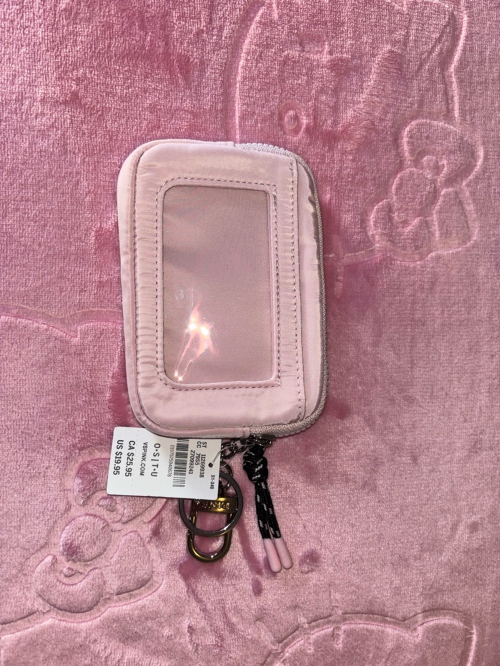 PINK Victoria's Secret Pale Pink Keychain Pouch with Zipper - Picture 2 of 2